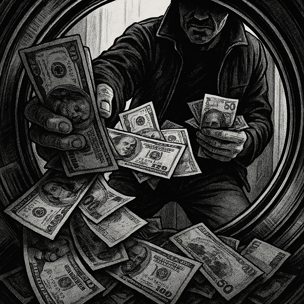 Criminal Taking out the laundered money