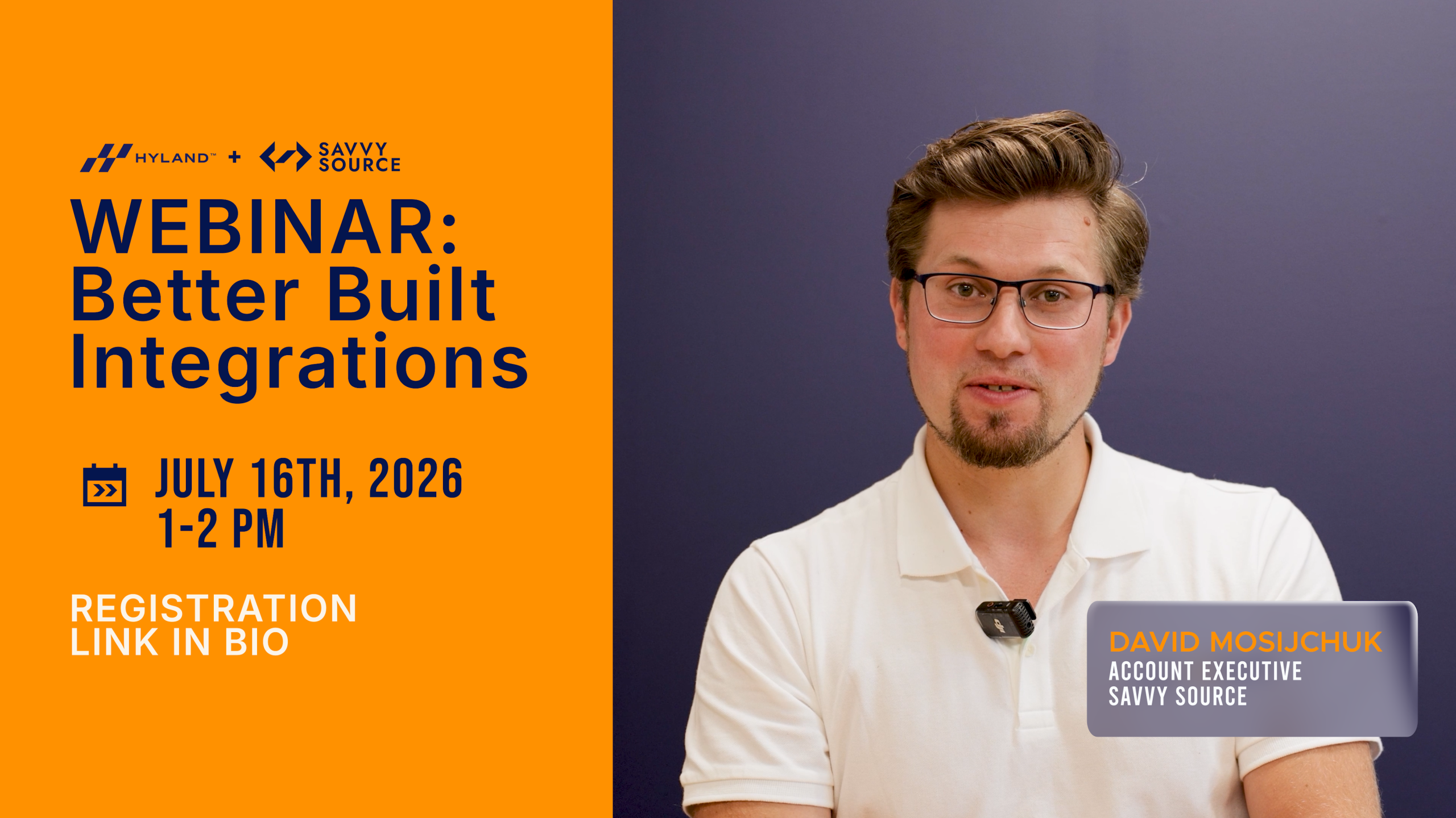 Better Built Integrations thumbnail featuring David and Hyland software
