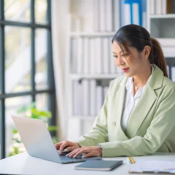 Office worker with laptop